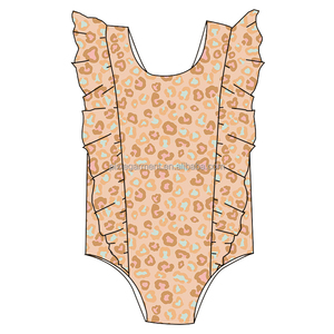 Chất Lượng Cao Một Mảnh Bé Tắm Phù Hợp Với Tùy Chỉnh In Trẻ Em Cô Gái Áo Tắm Ruffle Không Tay Thiết Kế Trẻ Sơ Sinh Bãi Biển Mặc - Product Image 2