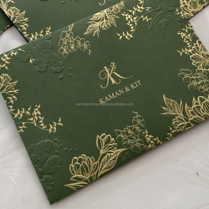 Enveloppe en papier personnalisée avec gaufrage 3D pour mariage et événements, gaufrage personnalisé sur papier spécial - Product Image 1