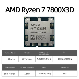 เอเอ็มดี <span class=keywords><strong>Ryzen</strong></span> <span class=keywords><strong>7</strong></span> 7800X3D R7 7800X3D 5.0 GHz 8-core 16-เกลียว5NM 96M 100-100000910ซ็อกเก็ต AM5ถาดใหม่ที่ไม่มีซีพียูเย็น - Product Image 5