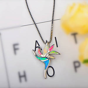 <strong>Hawaiian</strong> Plumeria Opal Necklace Bohemian Egg Flower Pendant <strong>Jewelry</strong> Wholesale For Women - Product Image 6