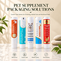 Tube d'emballage en plastique à large ouverture pour compléments alimentaires pour animaux de compagnie avec bouchon pour lignes de remplissage industrielles