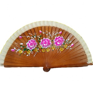 Abanico de baile Abanico plegable de color brillante Impresión de baile multiusos Abanico de mano español de madera Adornos de decoración del hogar - Product Image 6