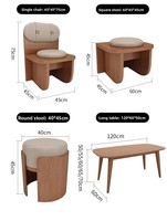 Ensemble table et chaises SEM moderne et minimaliste en PVC personnalisable, mobilier de restaurant, modèle SEM-295 pour salon de thé et pâtisserie