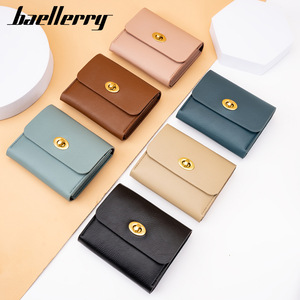 กระเป๋าใส่เหรียญขนาดเล็กสำหรับผู้หญิง Baellerry ดีไซน์แบบมีตัวล็อค สีพื้น ใช้ได้ทุกวัน - Product Image 4