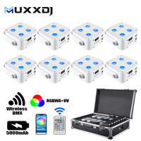 8 projecteurs LED RGBWA+UV IR4 4*12W sans fil DMX avec application et télécommande, sur batterie, pour DJ, scènes et événements