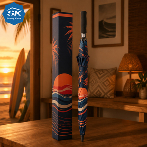 Parapluie de <span class=keywords><strong>golf</strong></span> de haute qualité avec impression coucher de soleil, logo personnalisé, robuste, <span class=keywords><strong>prix</strong></span> d'usine, parapluies à manche pour hommes et femmes - Product Image 5