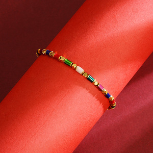<span class=keywords><strong>Pulseras</strong></span> <span class=keywords><strong>de</strong></span> <span class=keywords><strong>moda</strong></span> para mujer con dijes <span class=keywords><strong>de</strong></span> budismo, ajustables, <span class=keywords><strong>de</strong></span> cuentas esmaltadas, chapadas en oro <span class=keywords><strong>de</strong></span> latón martillado con circonitas, con caja - Product Image 2