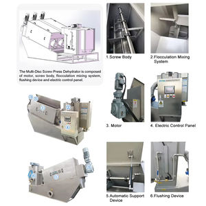 Machine de déshydratation des boues en spirale empilée à fonctionnement continu 24 heures Processeur de boues huileuses - Product Image 2