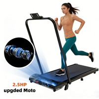 Tapis de marche électrique multifonction pliable et portable Lenboo avec écran LED et banc de travail intégré pour la remise en forme à domicile