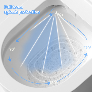 Productos sanitarios de baño totalmente automáticos, inodoro inteligente antisalpicaduras de secado al aire <span class=keywords><strong>caliente</strong></span> alargado - Product Image 3