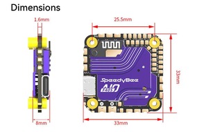 Contrôleur de vol SpeedyBee F405 AIO 40A Bluejay 3-6S avec configuration sans fil 25.5x25.5mm O3 Direct FPV Drone ESC - Product Image 2
