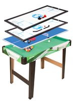 Table de jeux multifonction 4-en-1 OEM ODM de 38 pouces, prix d'usine, incluant billard, hockey, tennis, et billard américain EN71/ASTM