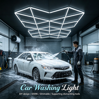 Système d'éclairage LED de plafond pour lavage de voitures, intensité réglable 6500K, design personnalisé DIY, installation facile pour garage de réparation automobile