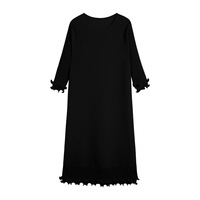 Robe plissée style Miyake en stock pour femme, élégante, à manches volantées, couleur unie, longueur midi, tenue décontractée coupe ample