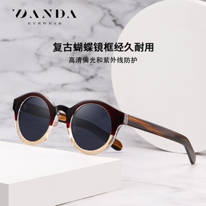 Danda Round <b>Frame</b> Sunglasses S31125 Unisex Acetate UV400 Polarized Street Style - Product Image 4