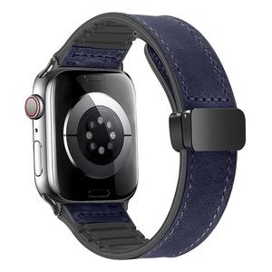 Cinturini in Pelle Magnetici in Silicone per <span class=keywords><strong>Apple</strong></span> <span class=keywords><strong>Watch</strong></span> Ultra 49mm <span class=keywords><strong>45</strong></span> 44 41 42 40 38mm e per Samsung 20mm 22mm Cinturino Sostitutivo - Product Image 5