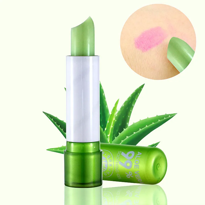 1PC Moisture Lip Balm Long-Lasting Aloe Vera Lipstick Color Mood Changing Long Lasting Moisturizing Lipstick Anti Aging