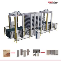 Presse à placage automatisée multicouche à cycle court Vario Press MT8-01, pression maximale 1600 kN, utilisation facile, puissance 39,95 kW, travail du bois