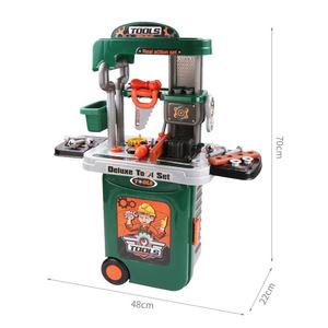 Ensemble d'outils pour enfants 008-952, 3 en 1, jeu d'outils réalistes, établi de travail, <span class=keywords><strong>jouet</strong></span> avec valise de voyage pour garçons, cadeaux - Product Image 5