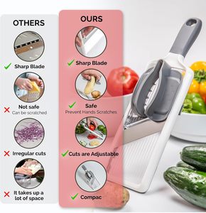 Xlr New Arrival đa cầm tay mandoline slicer với có thể điều chỉnh lưỡi thép không gỉ trái cây và rau Slicer Peeler Cutter - Product Image 4