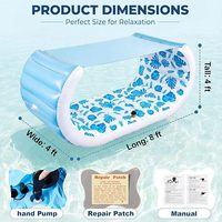 Bain de soleil gonflable transfrontalier pour piscine, île flottante de fête, grand lit de soleil en PVC blanc 44x43cm