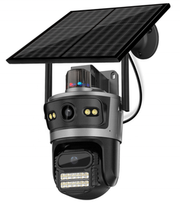 Cámara PTZ Solar 4G AOV <span class=keywords><strong>para</strong></span> Exteriores, Doble Lente, Zoom 6X, Color Completo, Detección Humana por IA, Audio Bidireccional, Cámara IP WiFi de Seguridad <span class=keywords><strong>ICSee</strong></span> - Product Image 1