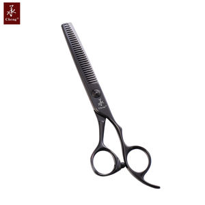 Forbici Professionali per <span class=keywords><strong>Parrucchieri</strong></span> D-630BK Nere, in Acciaio VG10, per Taglio e Sfoltimento Capelli, CNC CHENG YONGHE - Product Image 4