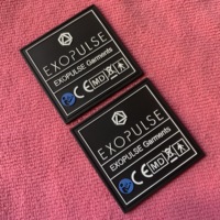 Patch en caoutchouc pour chaussures de sport, étiquette en caoutchouc plastique avec logo en relief et rainure de couture