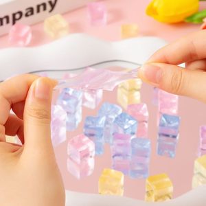 <b>Mini</b> Ice Cube Squeezing Fun Fidget Toys Silicone Stress Relief For Kids And Adults Unisex Colorful Transparent Jelly Bricks - Product Image 2