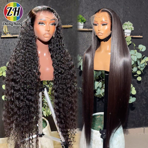 柬埔寨原发13X4高清蕾丝前额假发200%密度卷发深波浪30英寸角质层对齐巴西原发处女发假发 - Product Image 4