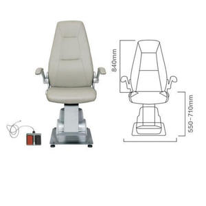 Fauteuil de levage pneumatique Vigen Dt 5, fauteuil d'hôpital réglable pour les magasins d'optique et les hôpitaux, avec accoudoirs et repose-pieds - Product Image 2