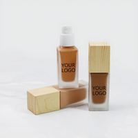 Fond de teint liquide vegan longue tenue, couvrance totale, fini mat foncé, avec correcteur pour le visage, marque privée