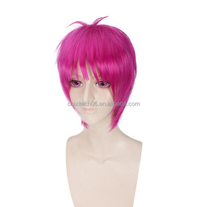 Perruque de cosplay anime rose pêche, cheveux courts bouclés brillants, inspirée de la Sainte principale <span class=keywords><strong>Nanao</strong></span>, inspirée de l'histoire des catastrophes. - Product Image 3