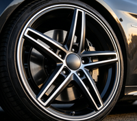 RUNLUN18X8.0CPD5X114.3ET40 Baru Hitam Doff Model Mesin Multi Spoke Sangat Serbaguna Ringan Paduan Aluminium Berkualitas Tinggi