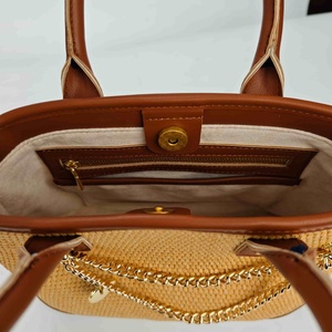 Straw PU Leather Handbags for Women Summer Style With Custom Logo Low MOQ Factory Direct Supply - Product Image 4
