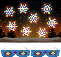 Arbre de Noël 3D Lunettes hologrammes Verres en papier à effet optique emballés en vrac épais Accessoire pour le festival du Nouvel An à usage domestique