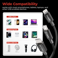 3-in-1 USB-Kabel Multi-Ladekabel mit Micro-USB USB-C Typ C