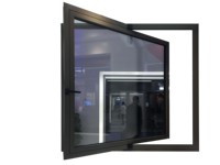 Ventana Pivotante de Aluminio con Apertura Vertical y Vidrio Templado para Exteriores, Diseño Moderno Personalizado para Hoteles