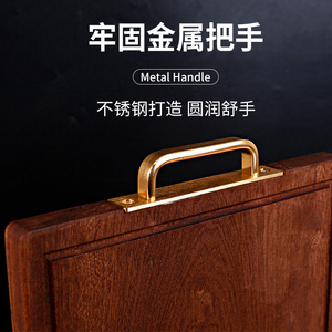 Tabla de Cortar de Madera de Ébano de 2.5 cm de Grosor, Tabla de Cortar de Madera Maciza para Cocina con Mango de Metal, Antimoho, Duradera, Rectangular - Product Image 4
