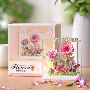 Plantes en plastique, plantes en pot, fleurs éternelles, bouquets de tournesols, œillets, blocs de construction pour enfants - Product Image 2