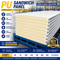 Panneau sandwich en polyuréthane, panneau isolé ignifuge et imperméable, maison préfabriquée, entrepôt, chambre froide, taille personnalisée, directement de l'usine