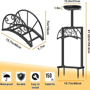 Soporte de metal resistente para manguera de jardín, gancho desmontable de hierro forjado para manguera de agua, estante de almacenamiento para manguera de césped - Product Image 2