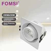 Support de Downlight Carré LED FOMSI Blanc Noir à Angle Réglable pour Ampoules LED MR16, Boîtier de Lampe LED, Cadre de Spot LED GU10 MR16
