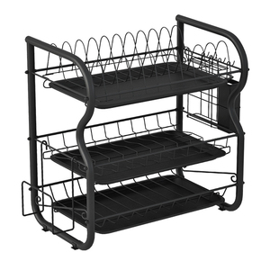 BX thép đen 3 lớp đứng món ăn giá drainer cho nhà bếp truy cập tổ chức giá với Hộp dụng cụ cắt Hội Đồng Quản trị chủ - Product Image 2