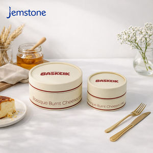 Boîte cylindrique en carton personnalisée de qualité alimentaire pour gâteau basque, dessert, emballage de luxe pour cheesecake, tube en papier kraft - Product Image 5