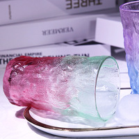 Mug à eau en verre au design artistique moderne OEM, 275 ml, 320 ml, tasse à café dégradée givrée pour la maison et le bar