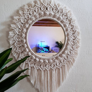 Home Decor ItemHigh Quality Handmade ItemMacrame Bohemian MirrorElegant - Product Image 1