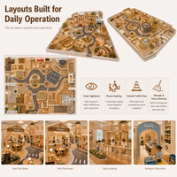 Equipo de juegos infantiles para interiores, modular, multinivel, con diseño de ciudad y circuito de carreteras, para escaparates, estándar EN1176, Play Cafe