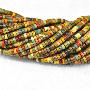 Piedras preciosas planas en forma de rueda redonda, cereza roja, jaspe, piedra Natural, discos Picasso Heishi, cuentas para la fabricación de joyas - Product Image 1