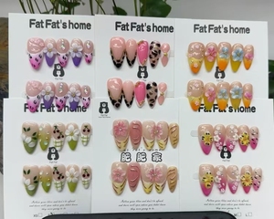 <span class=keywords><strong>Uñas</strong></span> Acrílicas de Moda al por Mayor de Fábrica, <span class=keywords><strong>Uñas</strong></span> Postizas de Lujo Hechas a Mano con Brillo, Manicura Francesa en 10 Piezas - Product Image 3